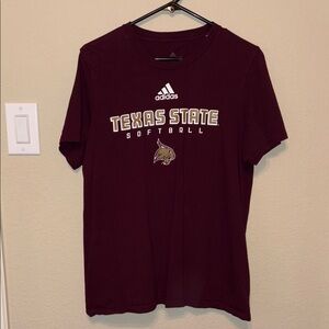 Adidas Maroon Texas State Softball Tee